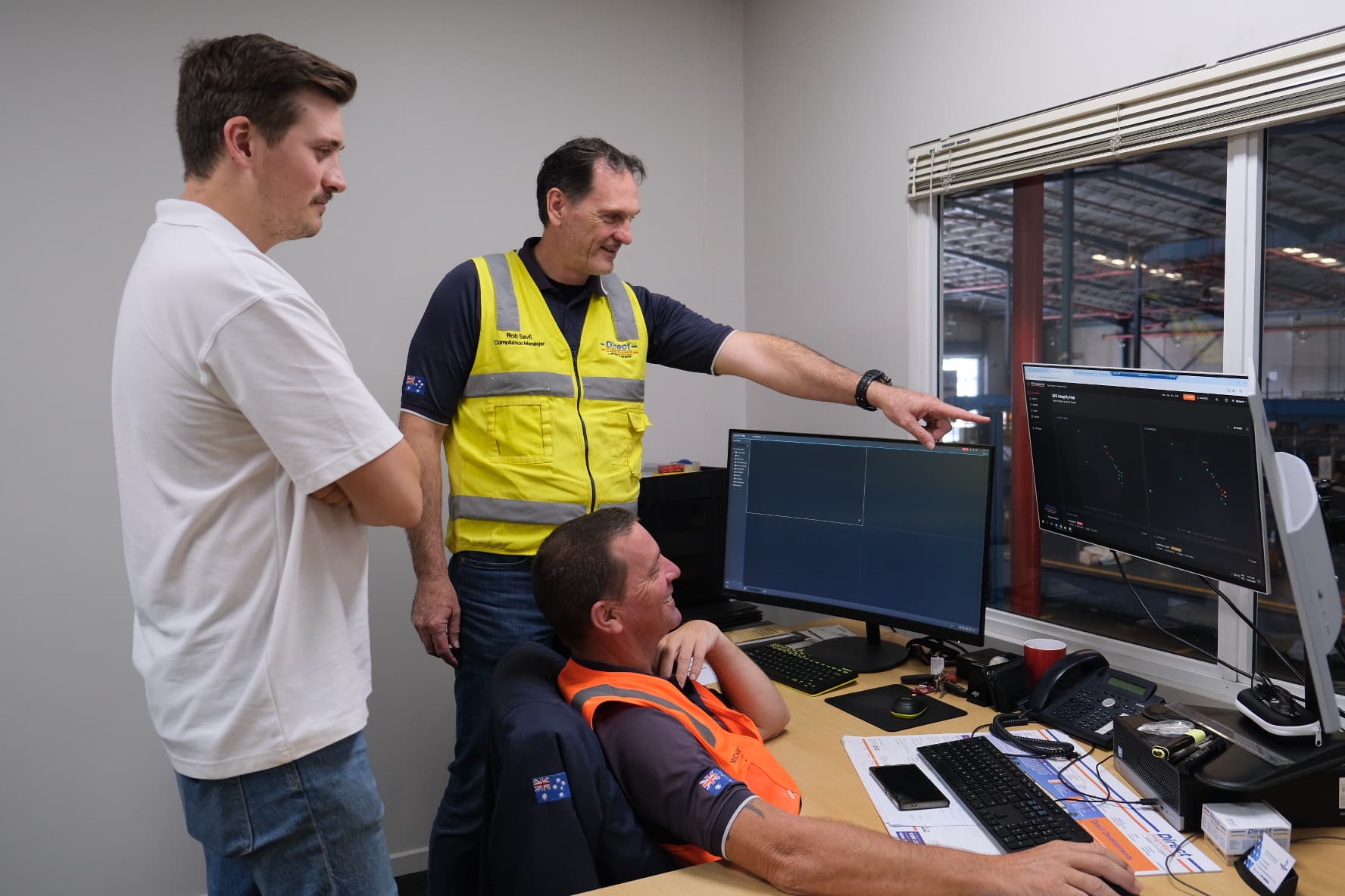 TrueAgent team working on-site with a client